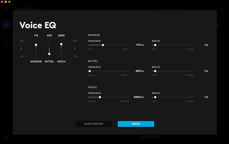Voice Equalizer im Logitech G HUB